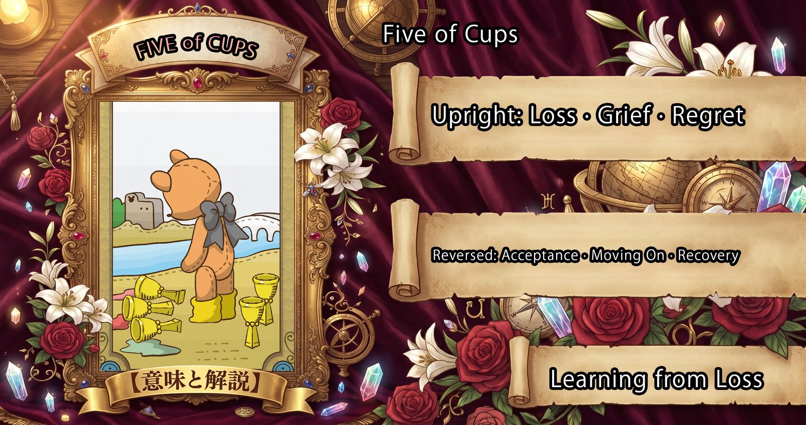 Five of Cups: Tarot Card Meaning — Upright, Reversed & Love