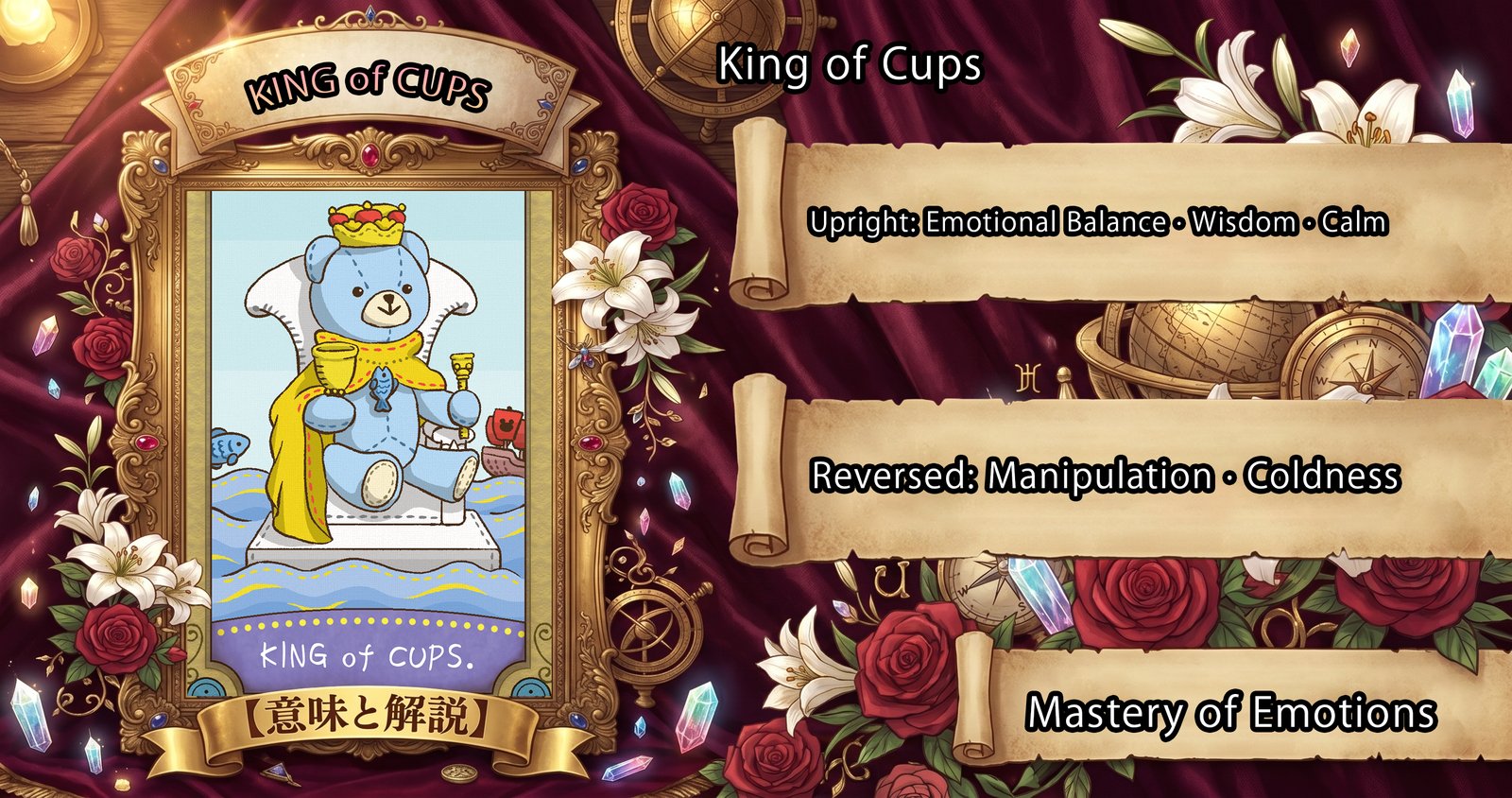 King of Cups: Tarot Card Meaning — Upright, Reversed & Love