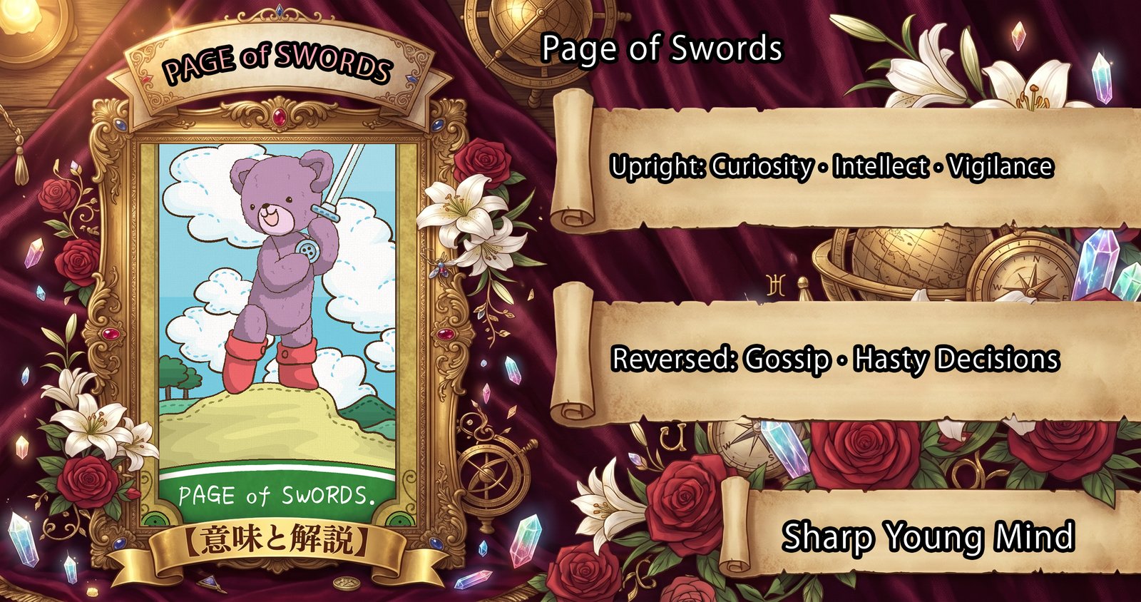 Page of Swords: Tarot Card Meaning — Upright, Reversed & Love