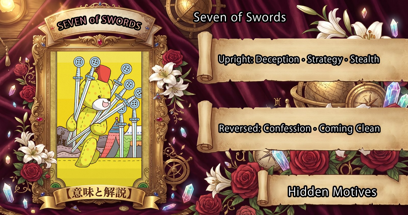 Seven of Swords: Tarot Card Meaning — Upright, Reversed & Love