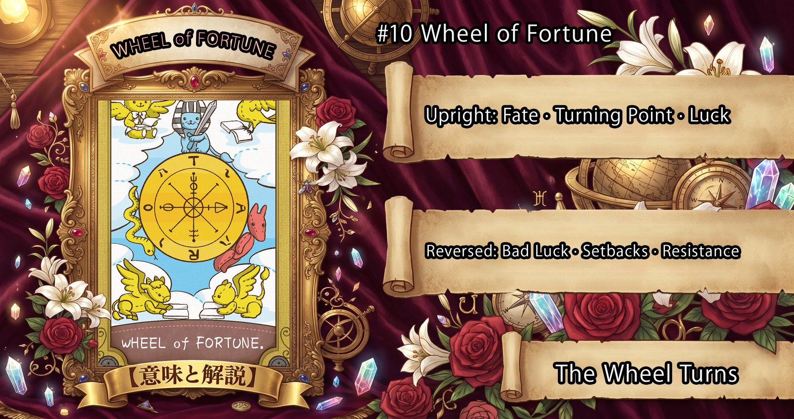 Wheel of Fortune: Tarot Card Meaning — Upright, Reversed & Love