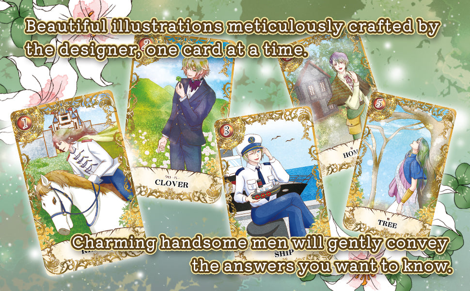 Boys Lenormand illustrations drawn one card at a time by the designer