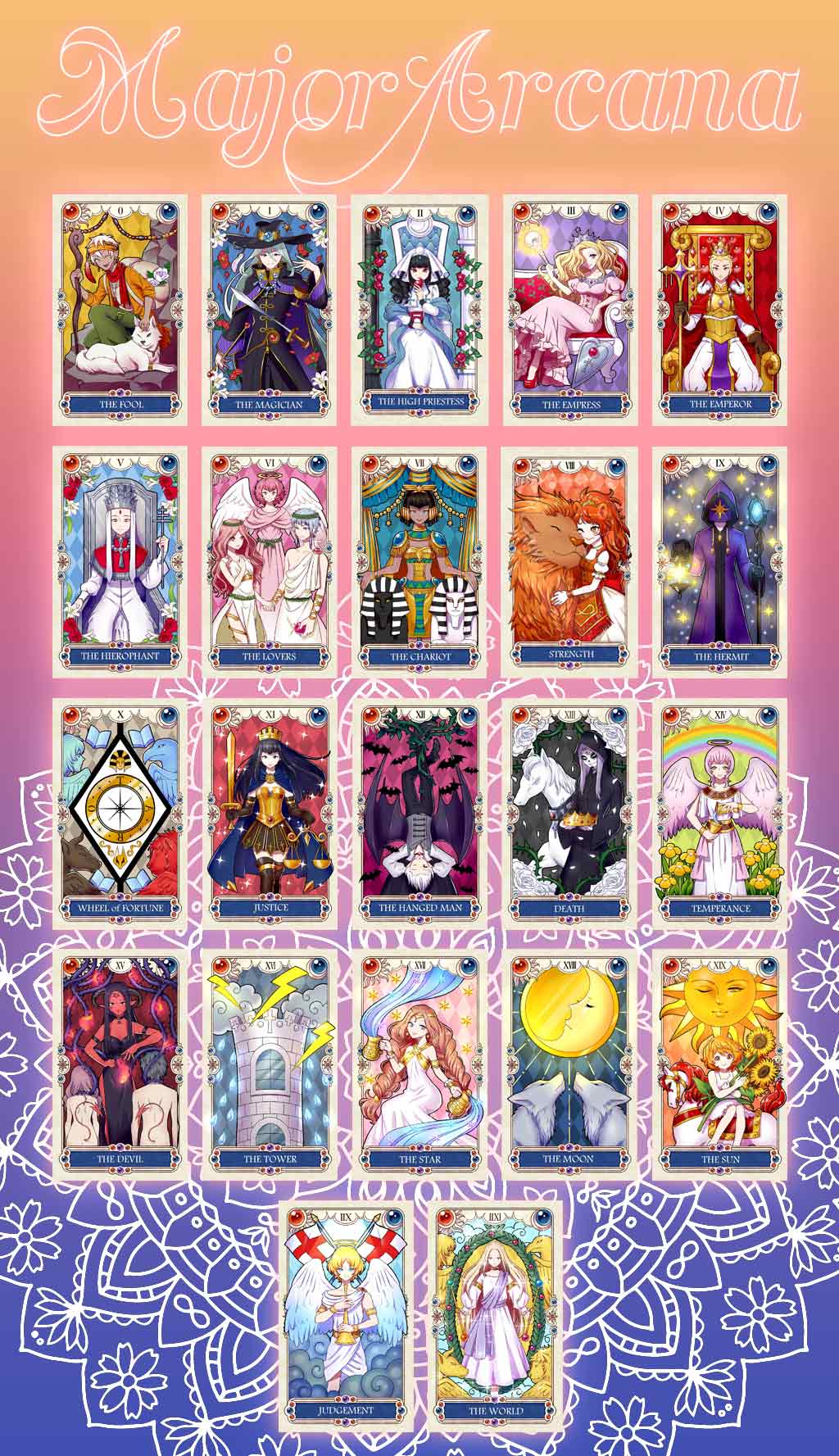 JAPANESE ANIME TAROT 【Animation, Kawaii, 78 pieces】
