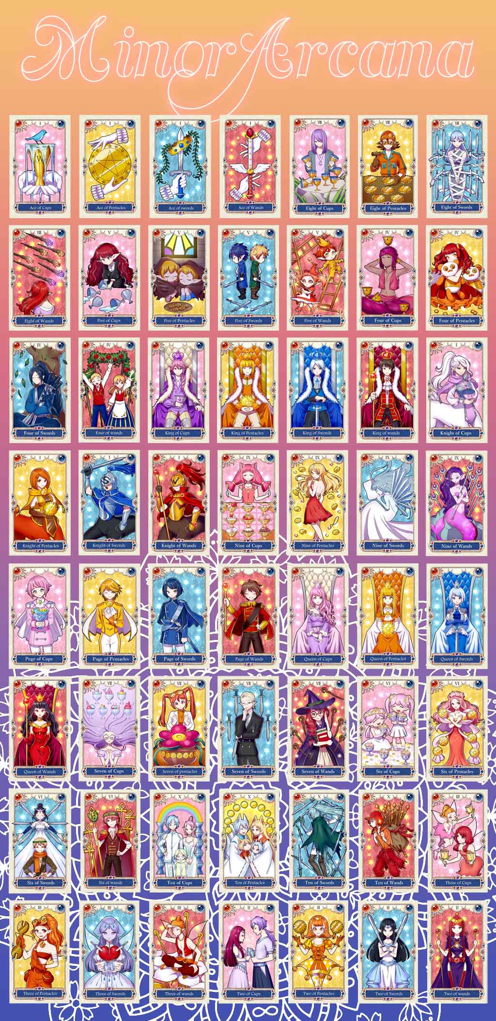 JAPANESE ANIME TAROT 【Animation, Kawaii, 78 pieces】