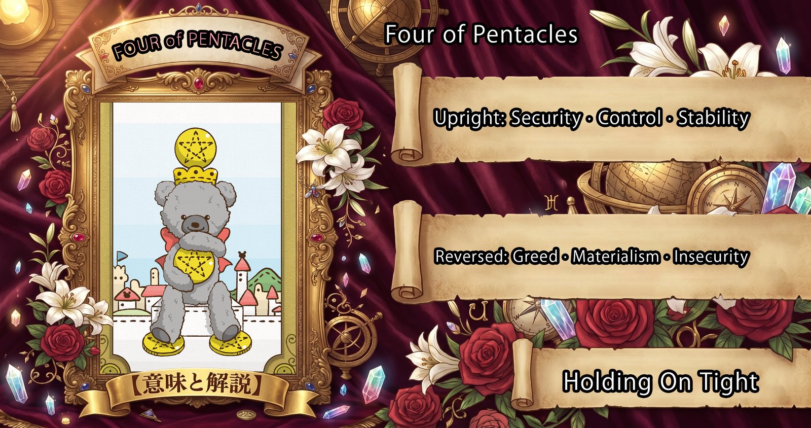Four of Pentacles: Tarot Card Meaning — Upright, Reversed & Love