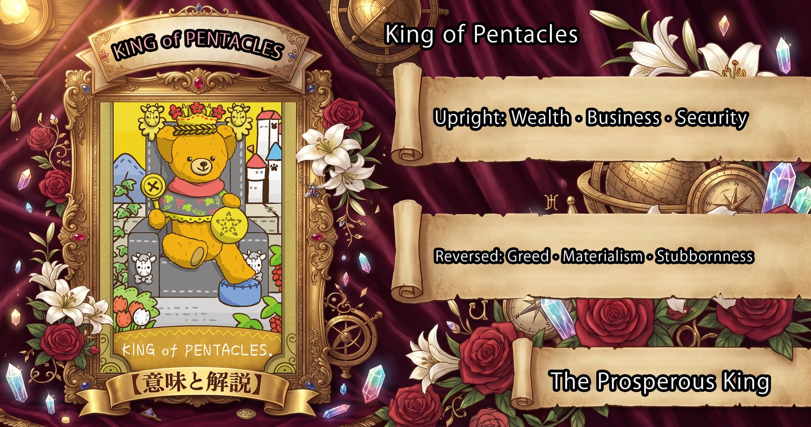 King of Pentacles: Tarot Card Meaning — Upright, Reversed & Love