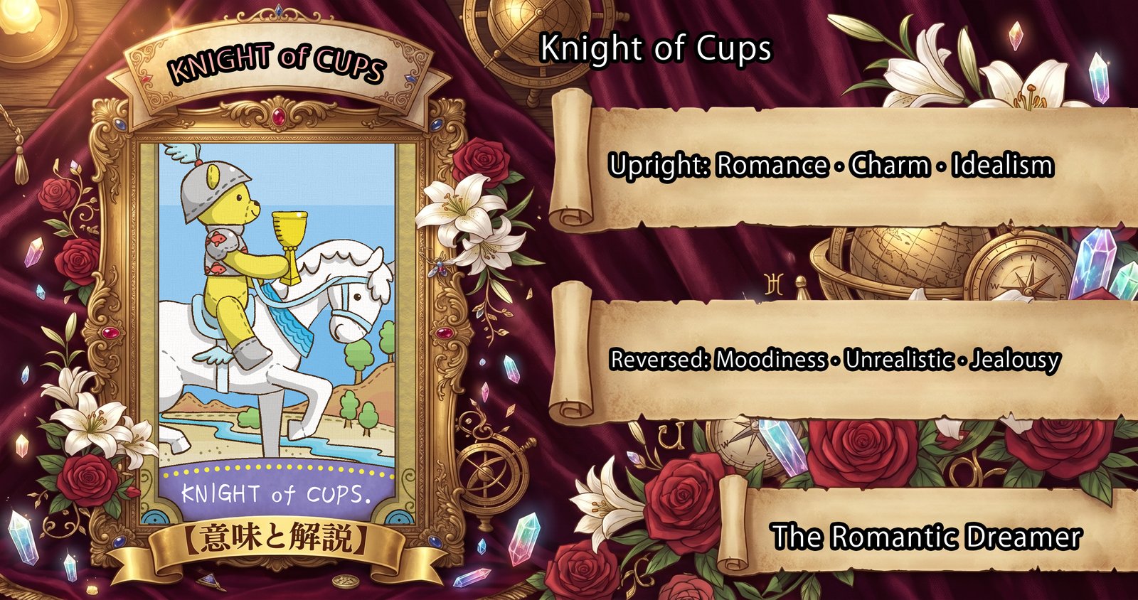 Knight of Cups: Tarot Card Meaning — Upright, Reversed & Love