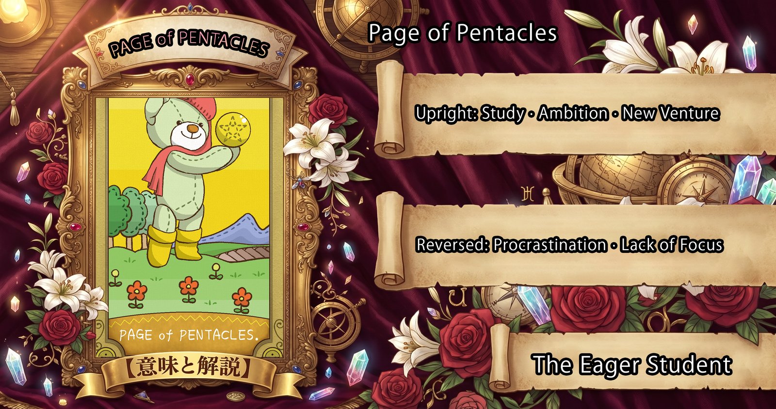Page of Pentacles: Tarot Card Meaning — Upright, Reversed & Love