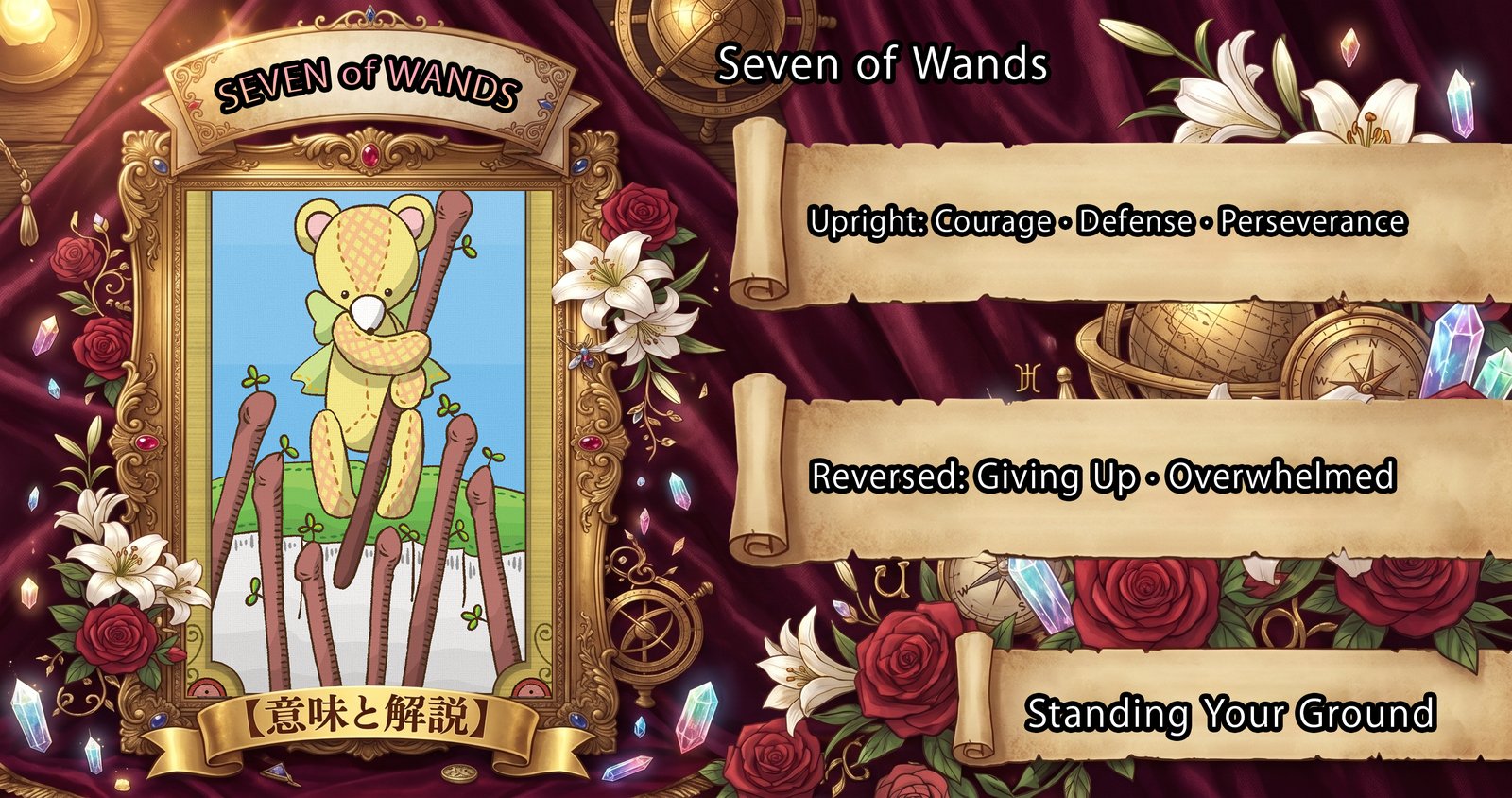 Seven of Wands: Tarot Card Meaning — Upright, Reversed & Love
