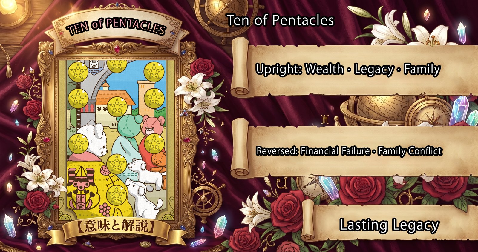 Ten of Pentacles: Tarot Card Meaning — Upright, Reversed & Love