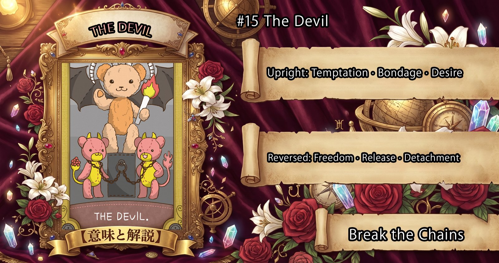 The Devil: Tarot Card Meaning — Upright, Reversed & Love