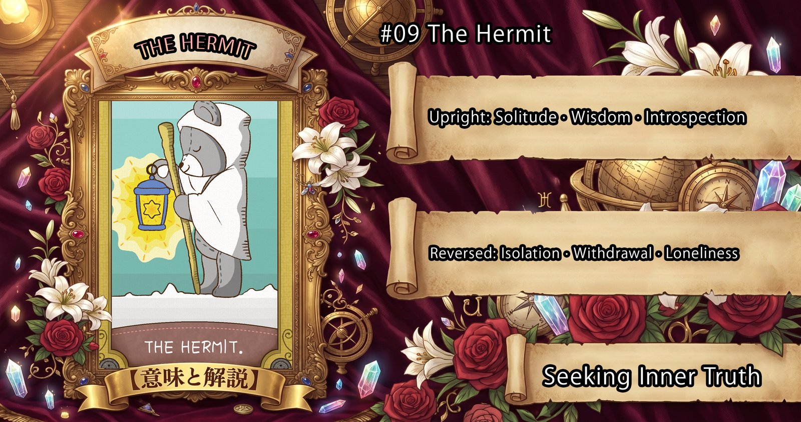 The Hermit: Tarot Card Meaning — Upright, Reversed & Love