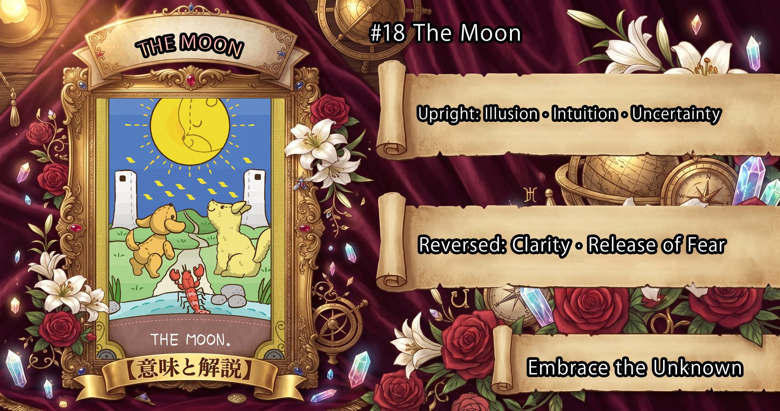The Moon: Tarot Card Meaning — Upright, Reversed & Love