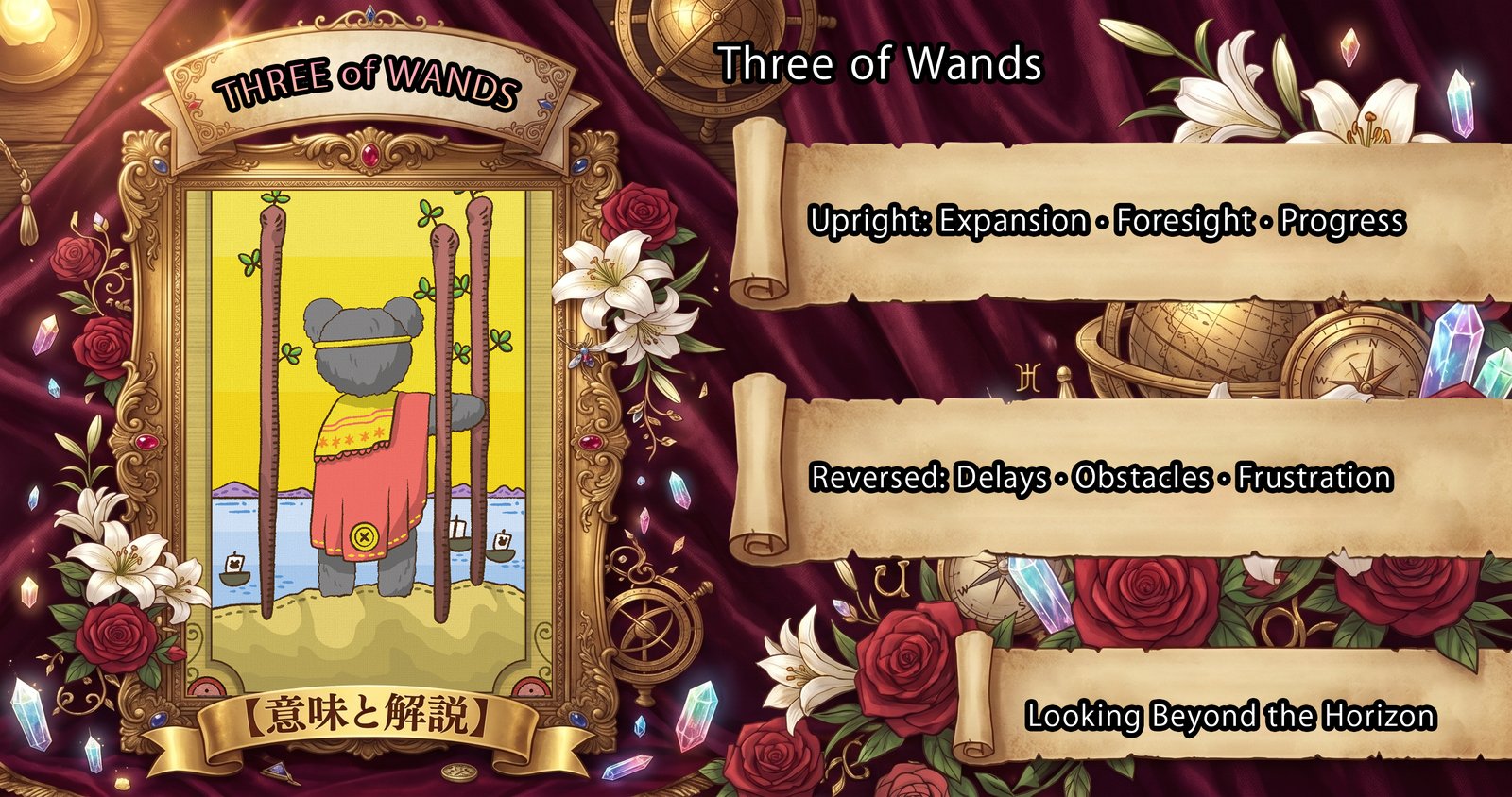 Three of Wands: Tarot Card Meaning — Upright, Reversed & Love