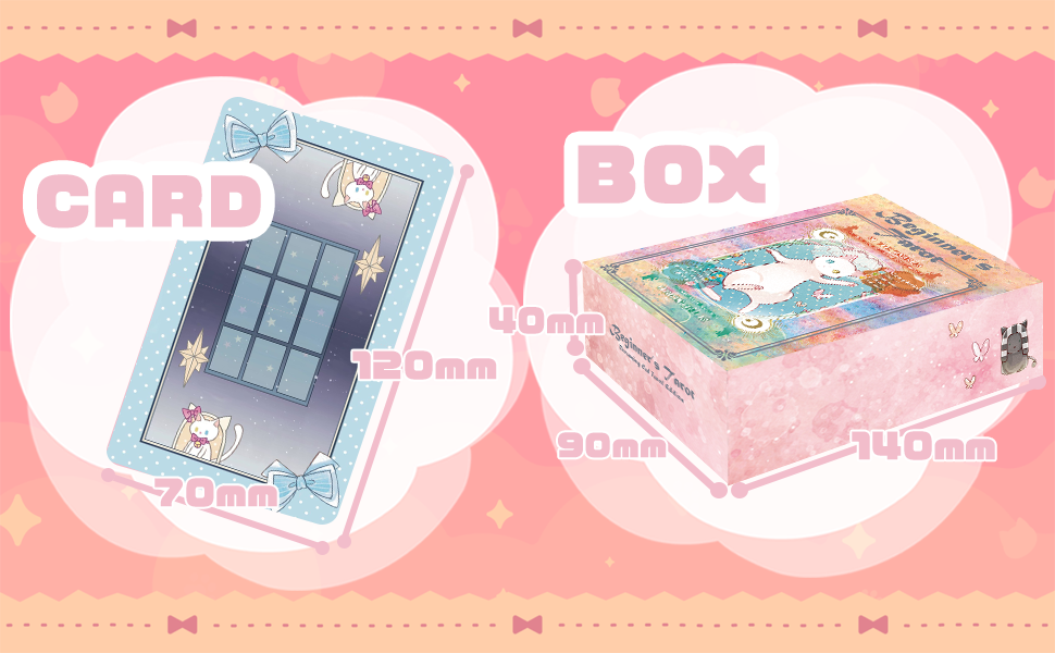Card size 120 x 70 mm and box size 140 x 90 x 40 mm