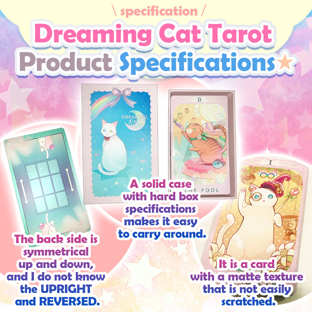 Dreaming Cat Tarot Deck 【Cute Tarot Card, 78 Cards】