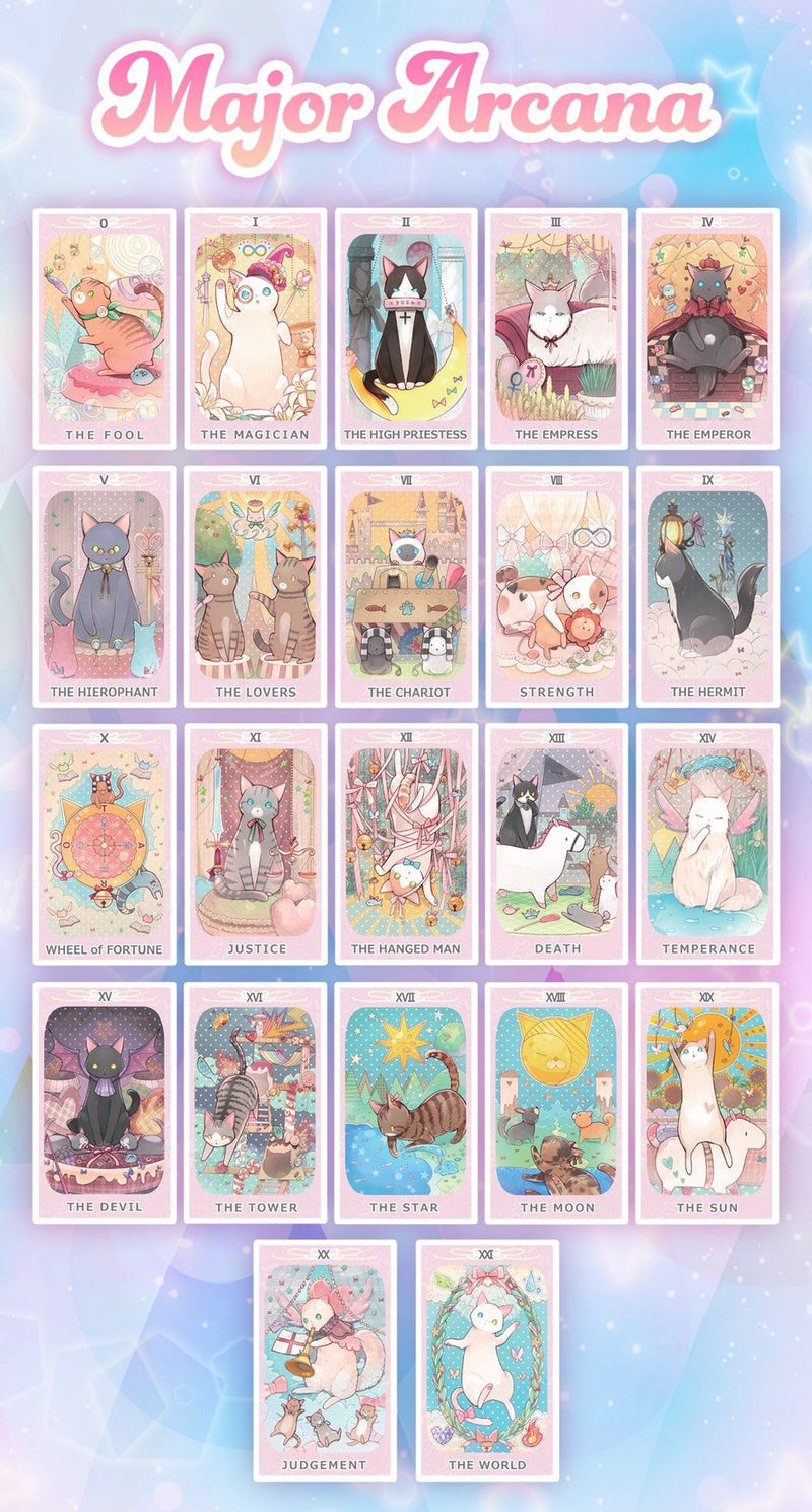 Dreaming Cat Tarot Deck 【Cute Tarot Card, 78 Cards】