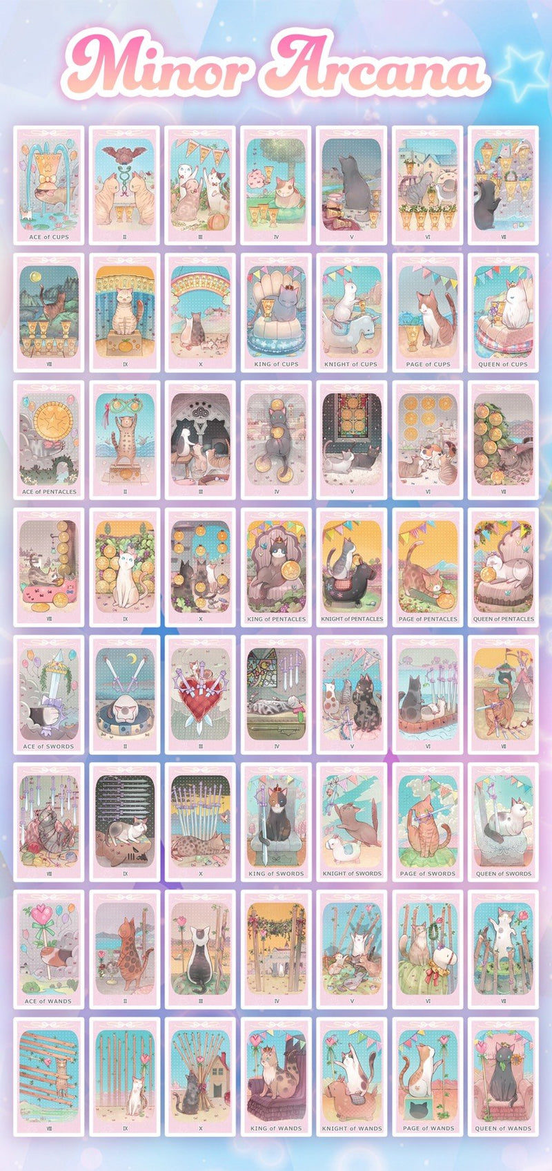 Dreaming Cat Tarot Deck 【Cute Tarot Card, 78 Cards】